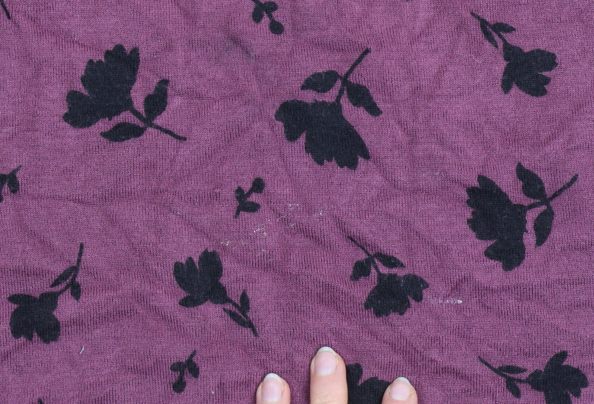 Marks & Spencer Women's Purple Floral Knit T-Shirt Size 14