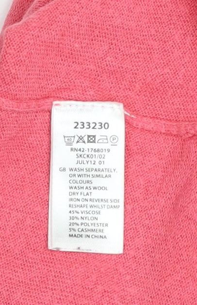 Monsoon Women's Pink V-Neck Button Cardigan Size S