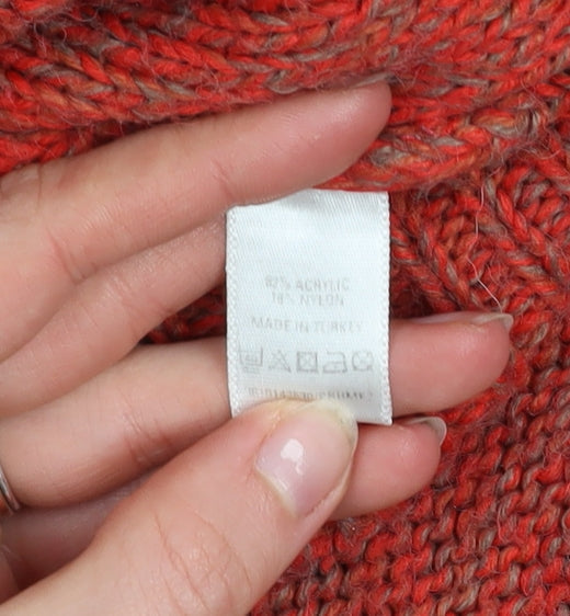 Oasis Women’s Red Cable-Knit Pullover Jumper Size L
