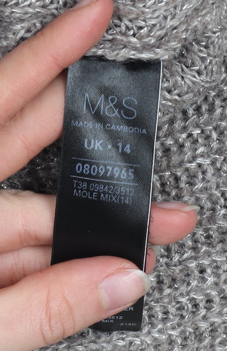 Marks & Spencer Womens Beige Size 14 Knit Pullover Jumper
