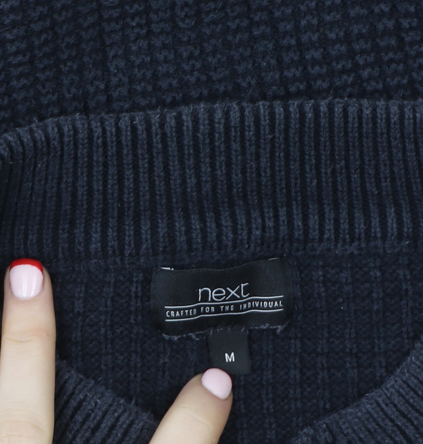 Next Men's Blue Full Zip Knit Sweatshirt Size M