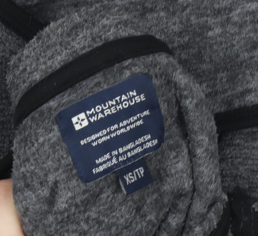 Mountain Warehouse Women Grey XS Full Zip Hooded Fleece Hoodie