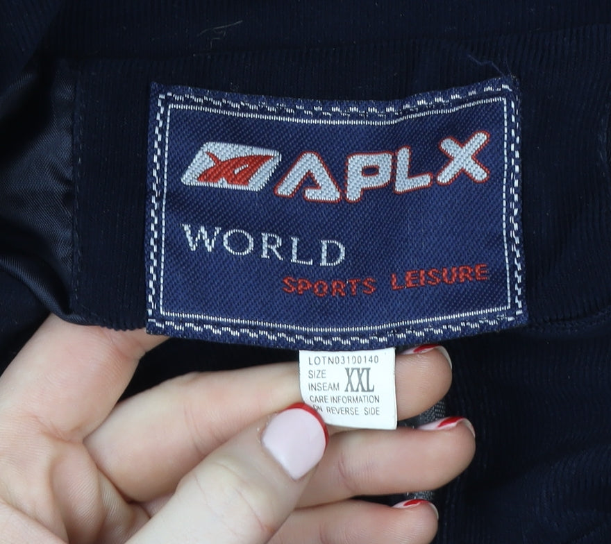APLX Men's Blue 2XL Reflective Full Zip Sports Jacket