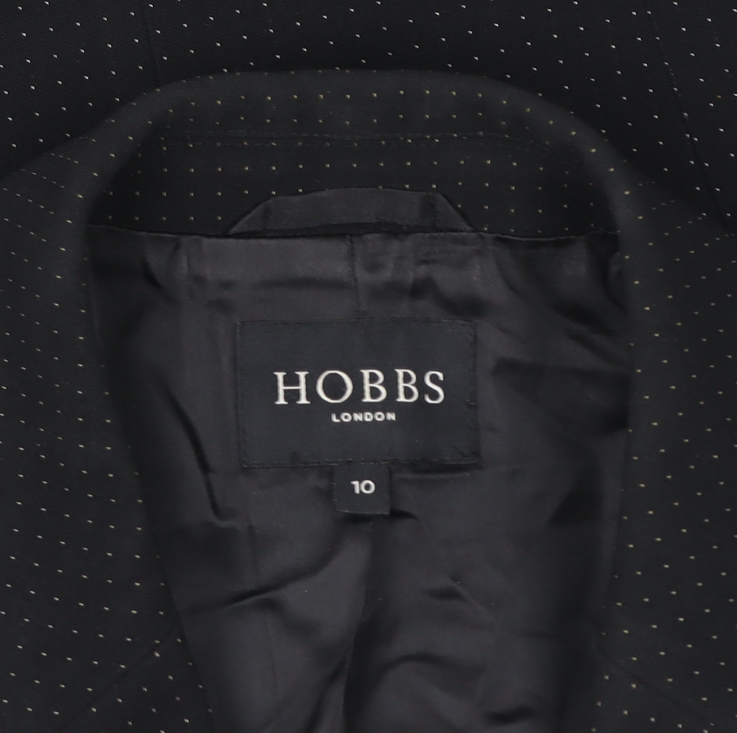 Hobbs Women’s Black Wool Blend Single-Breasted Blazer Size 10