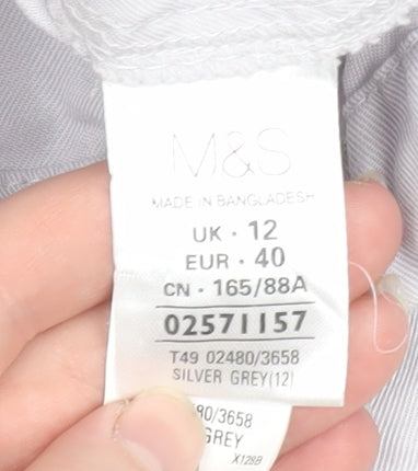 Marks and Spencer Women Grey Size 12 Lyocell Mid-Length Jacket