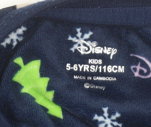 Disney Girls Blue Christmas Fleece Pyjama Top 5-6 Years Mickey & Friends