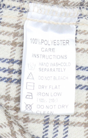 Motel Unisex Beige Check Flannel Button Jacket XS