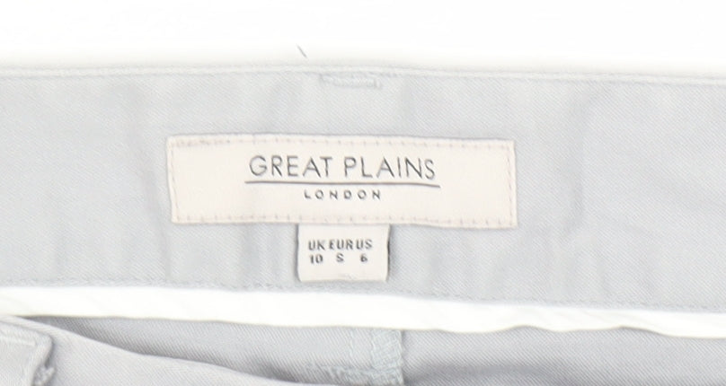 Great Plains Women Grey Cotton Stretch Chino Trousers Size 10