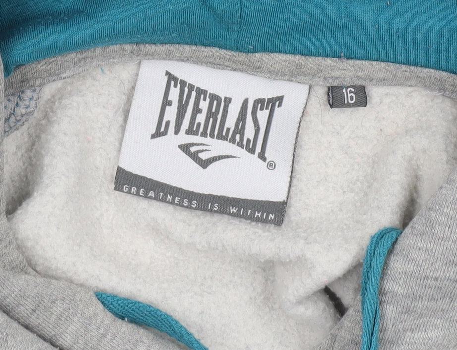 Everlast Women's Grey Blue NYC Bronx Sequin Hoodie Size 16