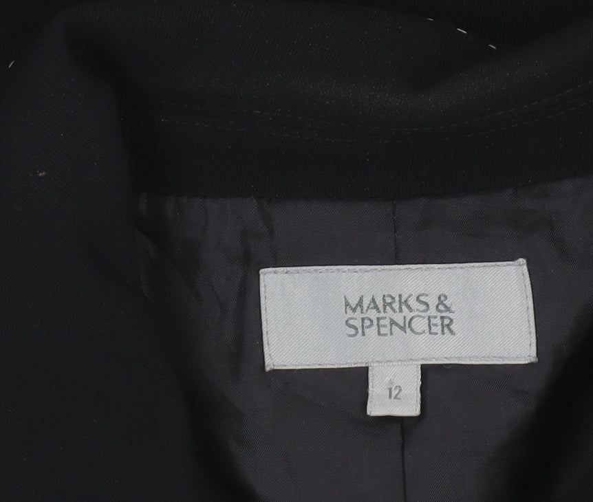 Marks and Spencer Women Black Size 12 Classic Suit Jacket