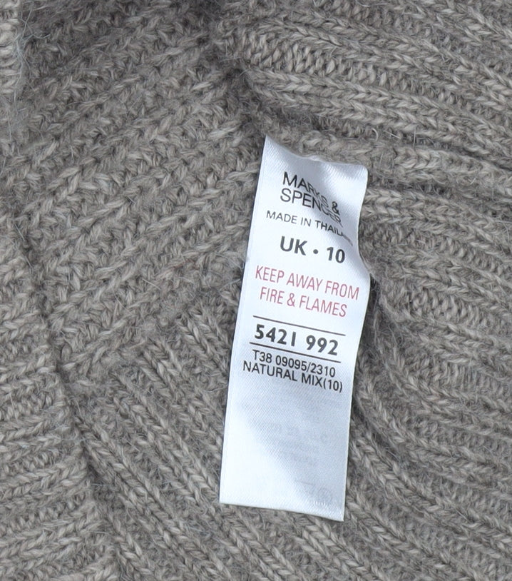 Marks & Spencer Women’s Beige Boat Neck Knit Jumper Size 10