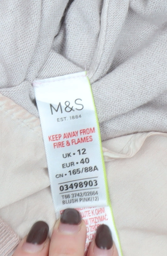 Marks & Spencer Women’s Pink Crew Neck Long Sleeve Pullover Jumper Size 12