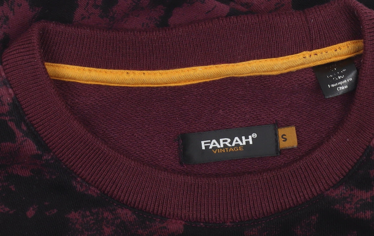 Farah Men's Red Graphic Print Cotton Crew Neck Sweatshirt Size S