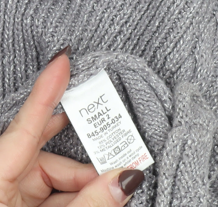 Next Women’s Grey Cable-Knit Sleeveless V-Neck Jumper Vest Size S