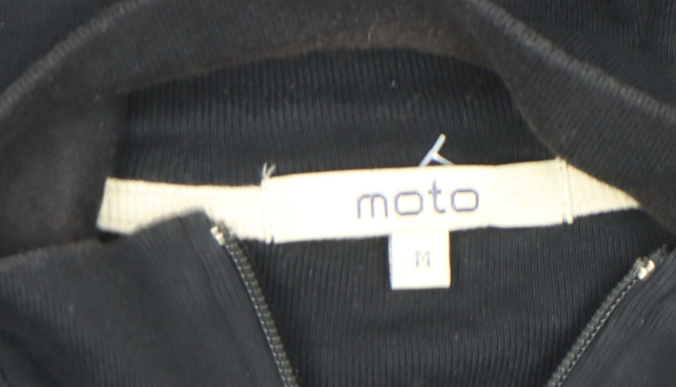 Moto Men's Black Full Zip Sweatshirt Size M College Logo