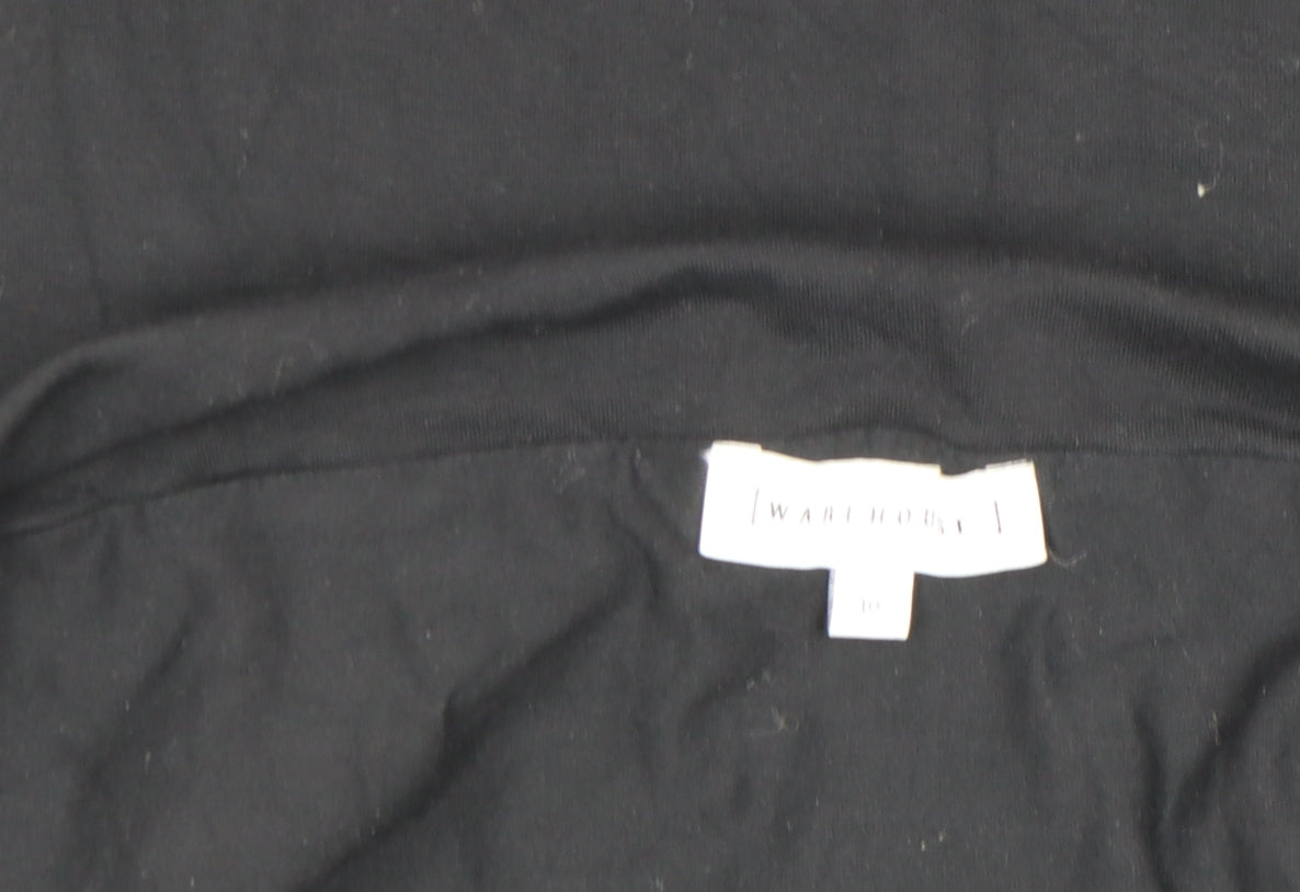 Warehouse Women’s Black Off Shoulder Long Sleeve Viscose Top Size 10