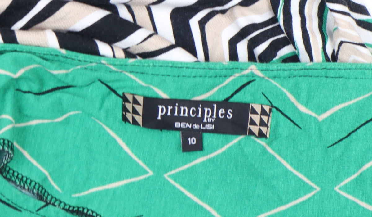 Principles by Ben de Lisi Women’s Green Chevron Shift Dress Size 10