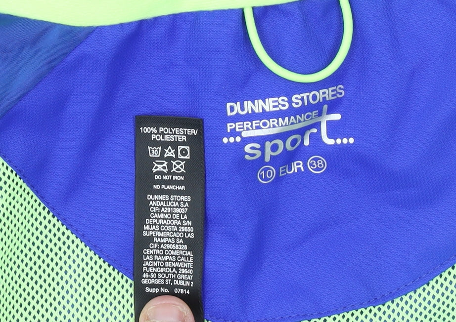 Dunnes Women’s Blue Hooded Rain Jacket Size 10 Lightweight Windproof