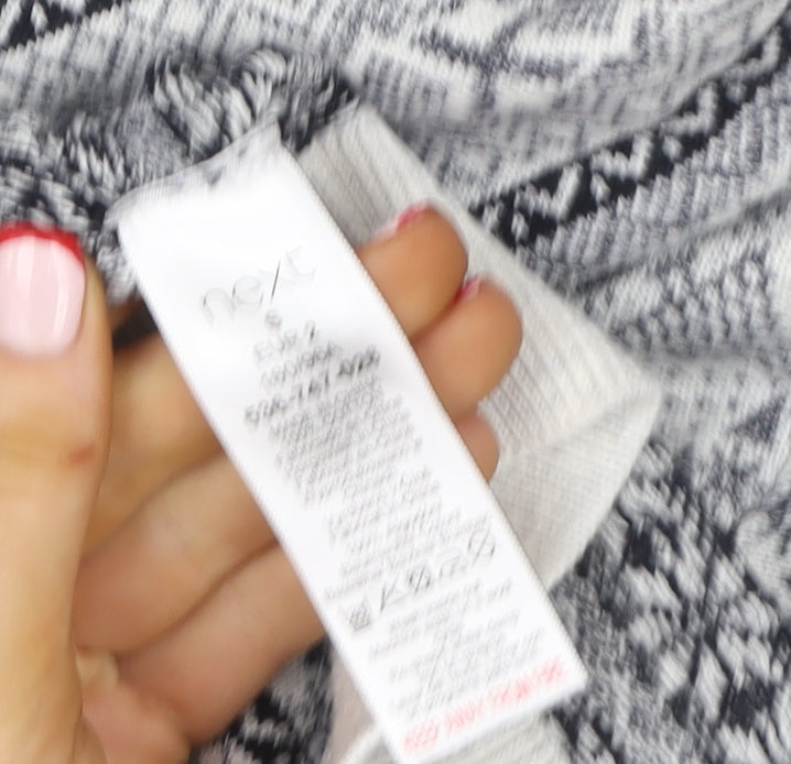 Next Women Grey Fair Isle Christmas Crew Neck Sweater Size S