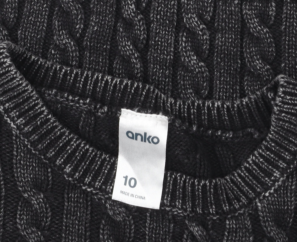 Anko Womens Grey Cable Knit Pullover Sweater Size 10