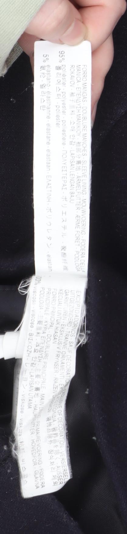 Zara Woman Black Toggle Duffle Coat Women Size 12 Wool Look