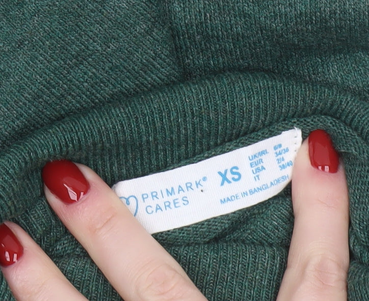 Primark Women Green XS Roll Neck Knit Jumper