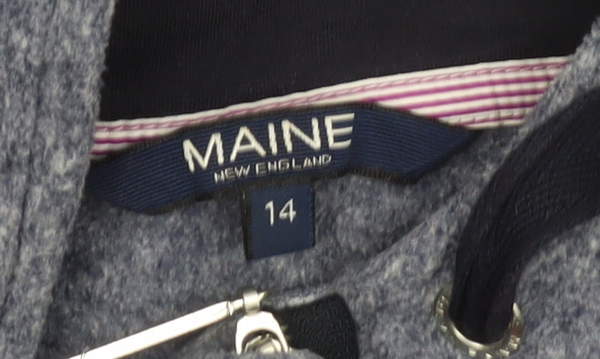 Maine New England Women Blue 1/4 Zip Pullover Sweatshirt Size 14