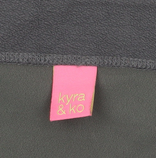 Kyra & Ko Women Grey L Stretch Jersey Shift Dress 3/4 Sleeve