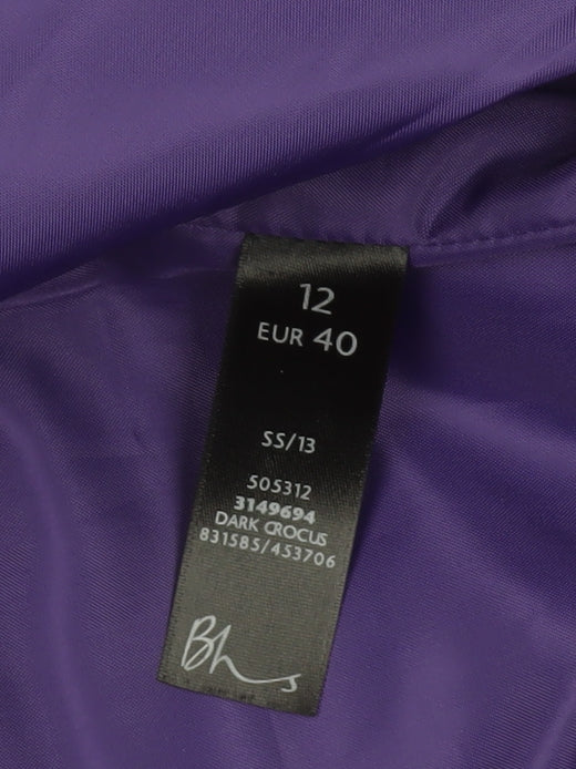 BHS Womens Purple Mid-Length Pea Coat Size 12 Classic Workwear