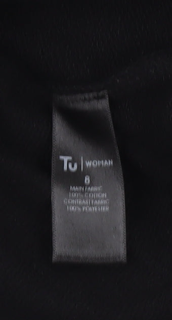 TU Woman Black Sequin Sleeve Sweatshirt Size 8