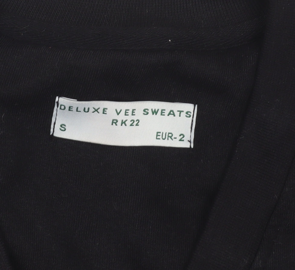 John Lewis Men's Black V-Neck Cotton Sweatshirt Size S