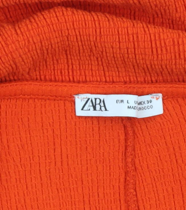 Zara Women Orange Sleeveless Bodycon Dress Size 12