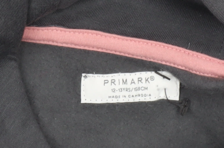 Primark Girls Grey Snow Angel Graphic Pullover Hoodie 12-13 Years