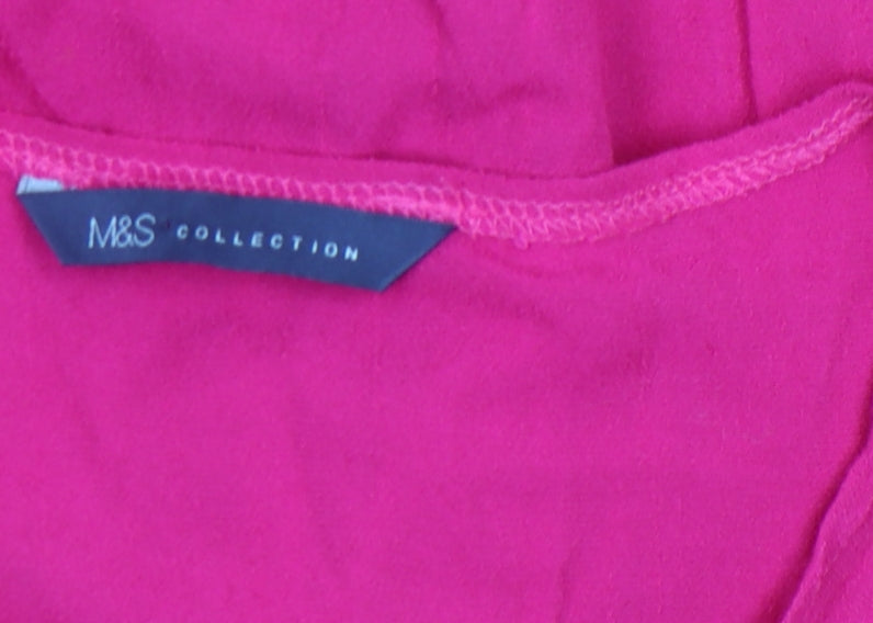 Marks & Spencer Women Pink Viscose Tunic Blouse M