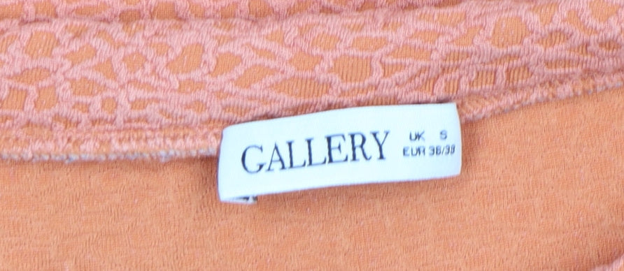 Gallery Women’s Orange Tunic Blouse S 3/4 Sleeve Round Neck