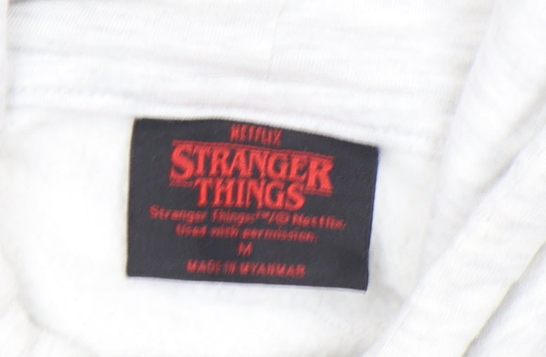 Stranger Things Hawkins H White Sleeveless Hoodie Men’s M