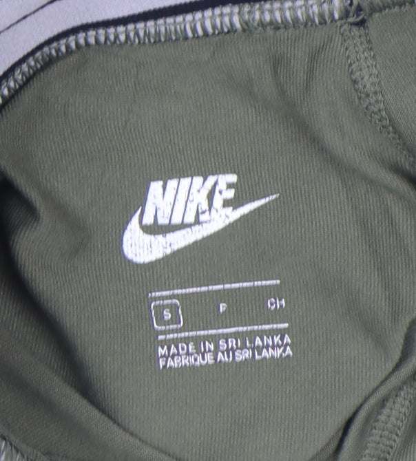 Nike Women Green Small Leggings Elastic Waist Slim Fit Activewear