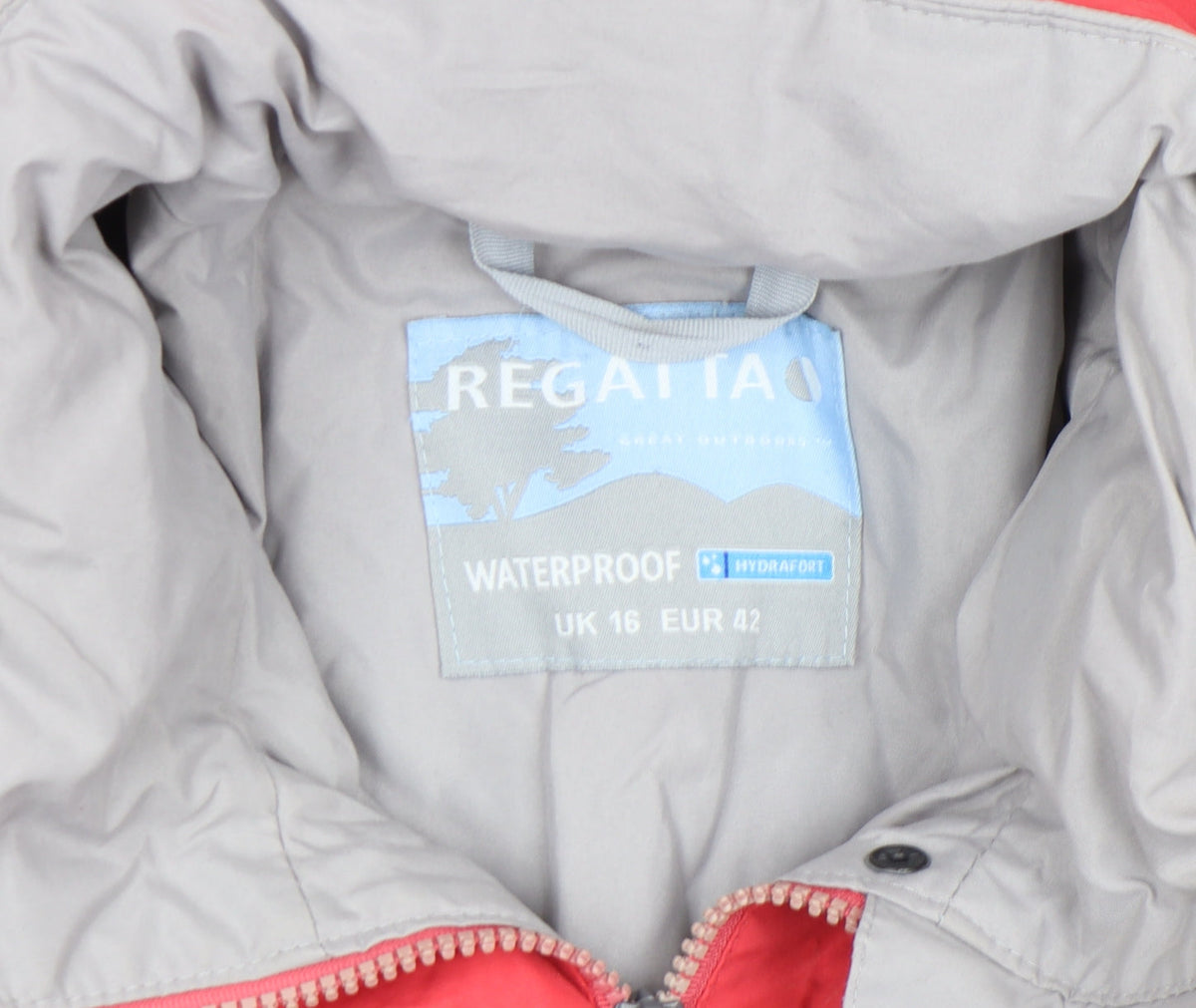 Regatta Women's Red Waterproof Rain Coat Jacket Size 16