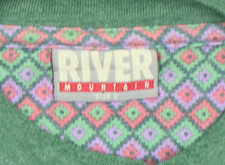 River Mountain Men's Multicoloured Geometric Retro T-Shirt L