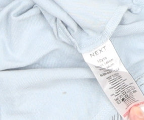 Next Boys Blue Feather Print Cotton Polo Shirt 10 Years