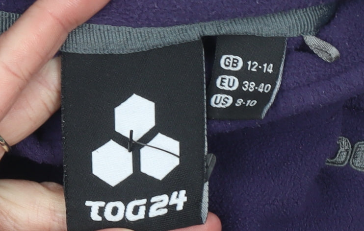 TOG24 Women's Purple Fleece 1/2 Zip Pullover Sweatshirt Size 12-14