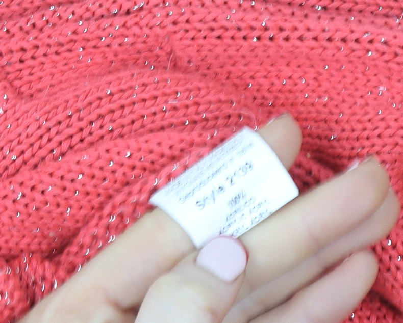Collezione Gaia Womens Coral Knit Pullover Sweater M/L