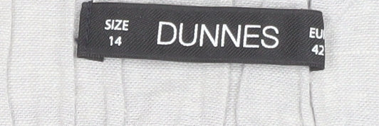 Dunnes Women Beige Linen Cotton Chino Trousers Size 14