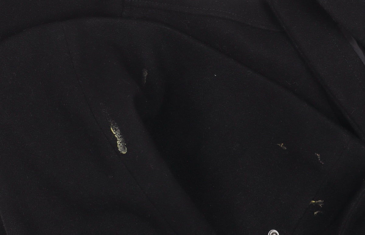 Topshop Unisex Black Long Hooded Polyester Overcoat Size 34