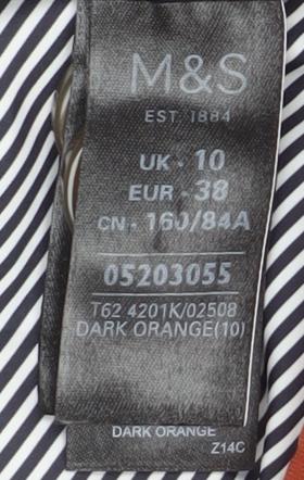 Marks & Spencer Women’s Orange Hooded Parka Jacket Size 10