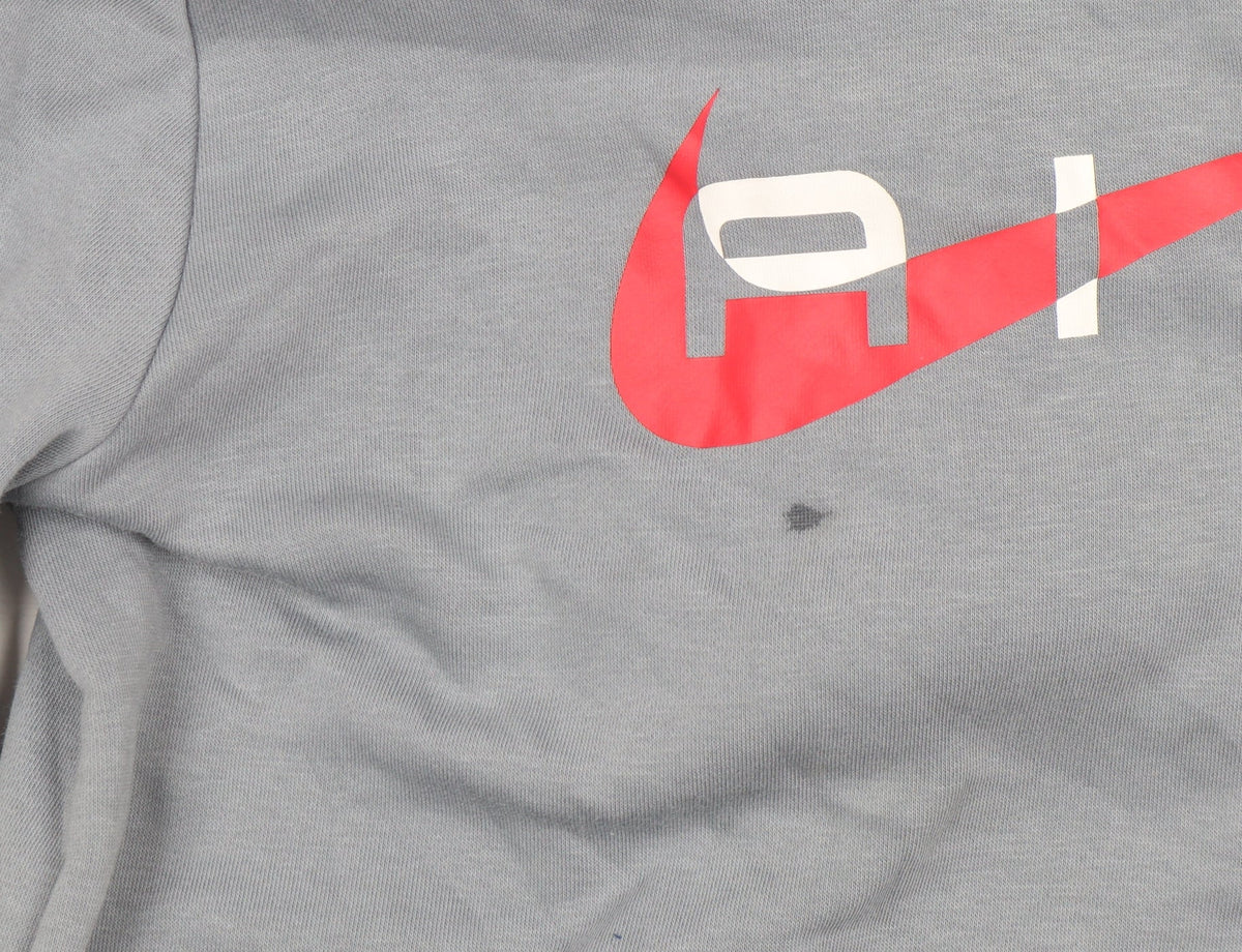 Nike Boys Grey Air Logo Pullover Hoodie XL 158-170cm Long Sleeve Fleece