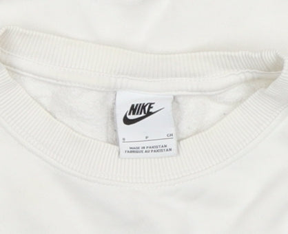 Nike Men's White Small Pullover Sweatshirt Sportswear Logo Fleece