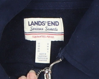 Lands' End Women's Navy 1/2 Zip Serious Sweats Sweatshirt Size M