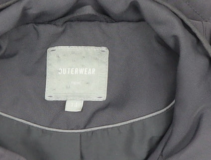 Next Women’s Grey Quilted Full Zip Mid-Length Jacket Size 14