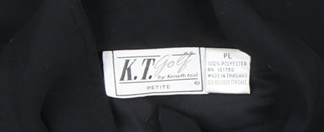 K.T. Soft by Kenneth Too! Women's Black Petite Embroidered Zip Jacket L